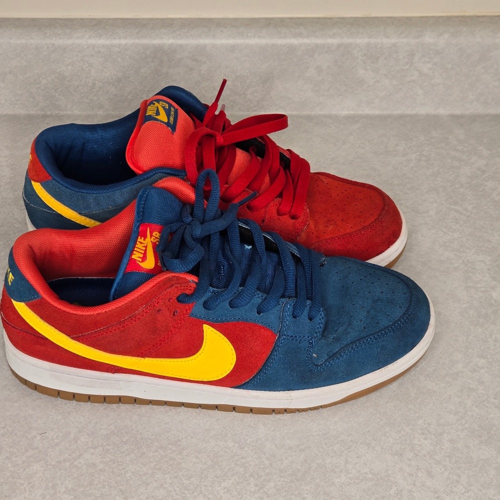Nike SB Dunk Low Pro‎ Red Blue Yellow Mens Sneakers Casual Shoes Barcelona